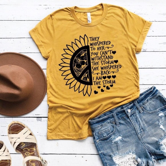 Last 1-Yellow Sunflower T-shirt - "I am the storm" - Picture 3 of 3